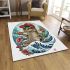 Cute cartoon frog eating ramen area rugs carpet