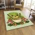 Cute cartoon frog eating ramen area rugs carpet