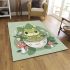 Cute cartoon frog eating ramen area rugs carpet
