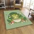 Cute cartoon frog eating ramen area rugs carpet