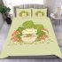 Cute cartoon frog eating ramen bedding set