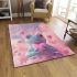 Cute cartoon frog holding a pink heart area rugs carpet