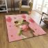 Cute cartoon frog holding a pink heart area rugs carpet