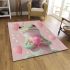 Cute cartoon frog holding a pink heart area rugs carpet