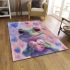 Cute cartoon frog holding a pink heart area rugs carpet