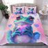 Cute cartoon frog holding a pink heart bedding set