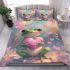 Cute cartoon frog holding a pink heart bedding set