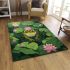 Cute cartoon frog in the water area rugs carpet