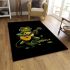 Cute cartoon frog playing guitar in a simple drawing area rugs carpet