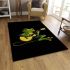 Cute cartoon frog playing guitar in a simple drawing area rugs carpet