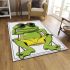 Cute cartoon frog sitting in a lawn chair with sunglasses on area rugs carpet