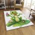 Cute cartoon frog sitting on a lily pad area rugs carpet