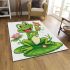 Cute cartoon frog sitting on a lily pad area rugs carpet