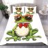 Cute cartoon frog wearing sunglasses and red bow tie bedding set