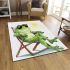 Cute cartoon frog wearing sunglasses lounging in the sun area rugs carpet