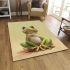 Cute cartoon frog white belly and black eyes area rugs carpet