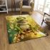 Cute cartoon frog with a crown sitting on a golden ball area rugs carpet