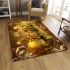 Cute cartoon frog with a crown sitting on a golden ball area rugs carpet