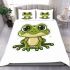 Cute cartoon frog with big eyes bedding set