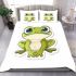 Cute cartoon frog with big eyes bedding set