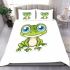 Cute cartoon frog with big eyes bedding set