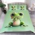 Cute cartoon frog with big eyes bedding set
