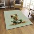 Cute cartoon frog with big eyes and hands area rugs carpet