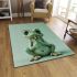 Cute cartoon frog with big eyes and hands area rugs carpet