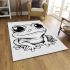 Cute cartoon frog with big eyes coloring page for kids area rugs carpet