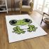 Cute cartoon frog with big eyes coloring page for kids area rugs carpet