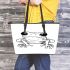 Cute cartoon frog with big eyes coloring page for kids leaather tote bag