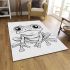 Cute cartoon frog with big eyes coloring page for kids area rugs carpet