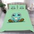 Cute cartoon frog with big eyes wearing sneakers bedding set