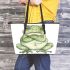 Cute cartoon frog with its front legs crossed leaather tote bag