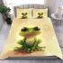 Cute cartoon frog with large eyes bedding set