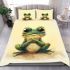 Cute cartoon frog with large eyes bedding set