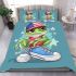 Cute cartoon green frog bedding set