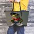 Cute cartoon green frog leaather tote bag