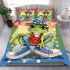 Cute cartoon green frog bedding set