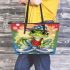 Cute cartoon green frog leaather tote bag