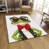 Cute cartoon green frog wearing sunglasses area rugs carpet