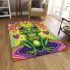 Cute cartoon green frog with big eyes area rugs carpet