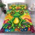 Cute cartoon green frog with big eyes bedding set