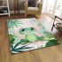 Cute cartoon illustration of a little frog with big eyes area rugs carpet