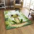 Cute cartoon illustration of a little frog with big eyes area rugs carpet