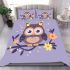 Cute cartoon owl sitting on a branch bedding set