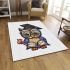 Cute cartoon owl wearing glasses and graduation hat area rugs carpet