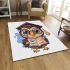 Cute cartoon owl wearing glasses and graduation hat area rugs carpet