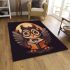 Cute cartoon owl wearing glasses and holding an open book area rugs carpet