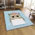 Cute cartoon owl with a pink bow on its head area rugs carpet